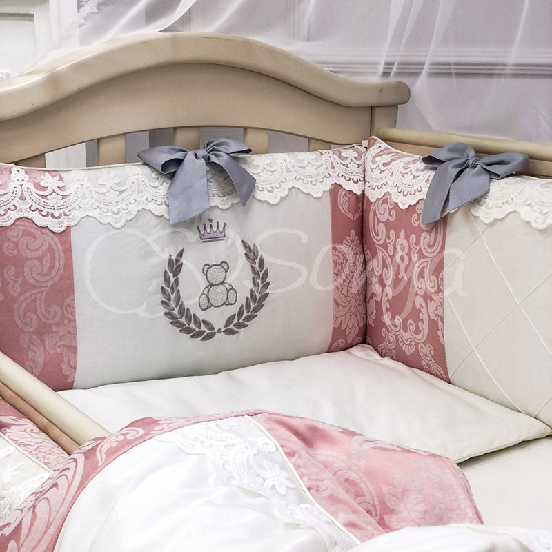 Kompletná výbava do postieľky De Lux – zaprášená ruža