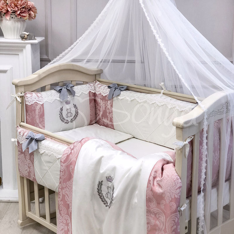 Kompletná výbava do postieľky De Lux – zaprášená ruža