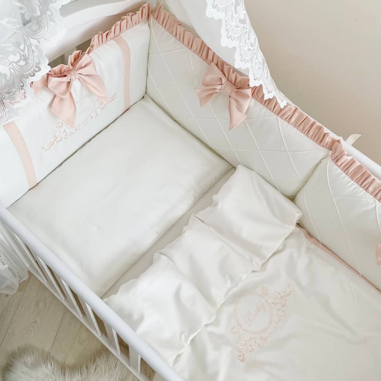 Sada do postieľky pre bábätko Belissimo – broskyňová
