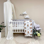 Výbava do postieľky Baby Mix – Teddy sivá