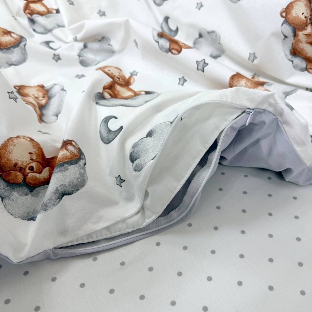 Výbava do postieľky Baby Mix – Teddy sivá