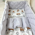 Výbava do postieľky Baby Mix – Teddy sivá