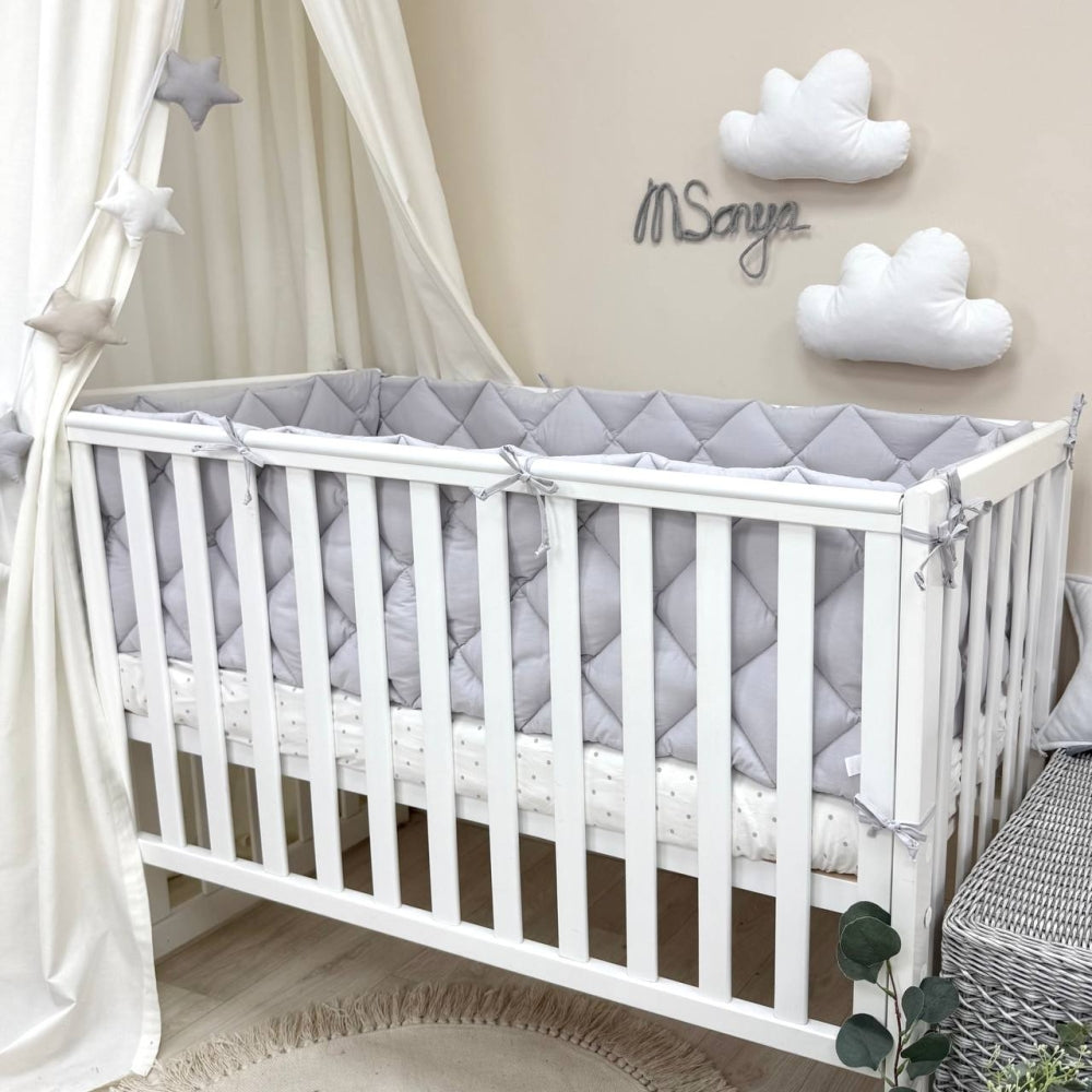 Výbava do postieľky Baby Mix – Teddy sivá