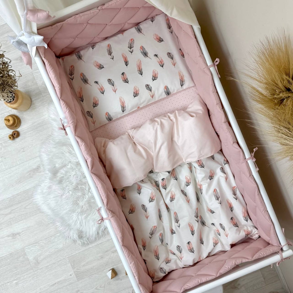 Výbava do postieľky Baby Mix – Pierko púdrové