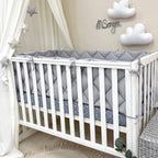 Výbava do postieľky Baby Mix – Obláčiky sivé s mesiacom