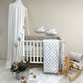 Výbava do postieľky Baby Mix – Srdiečka sivobéžové