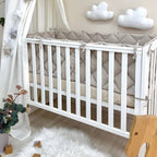 Výbava do postieľky Baby Mix – Srdiečka sivobéžové
