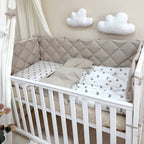 Výbava do postieľky Baby Mix – Srdiečka sivobéžové