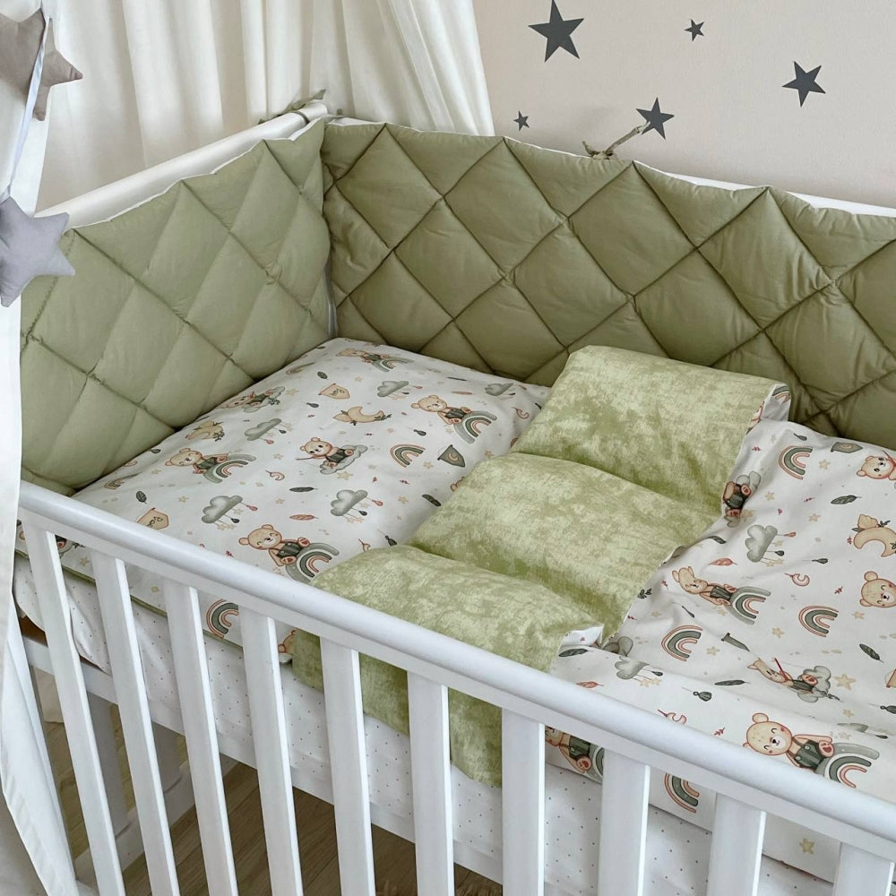 Výbava do postieľky Baby Mix – Medvedík boy mätová