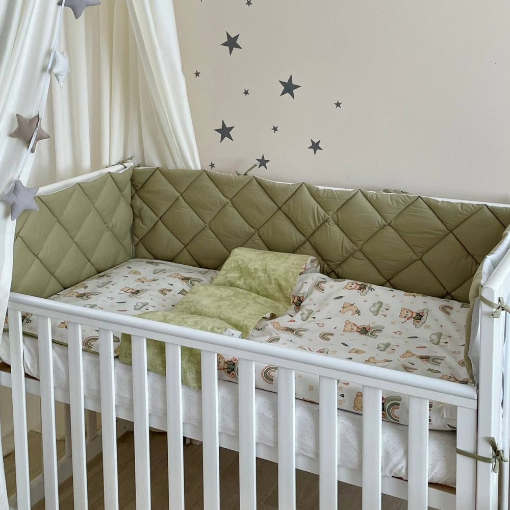 Výbava do postieľky Baby Mix – Medvedík boy mätová