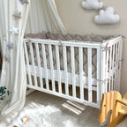 Výbava do postieľky Baby Mix – Zajačiky na rebríku béžový
