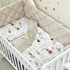 Výbava do postieľky Baby Mix – Zajačiky na rebríku béžový