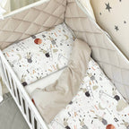 Výbava do postieľky Baby Mix – Zajačiky na rebríku béžový