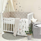 Výbava do postieľky Baby Mix – Zajačiky na rebríku béžový