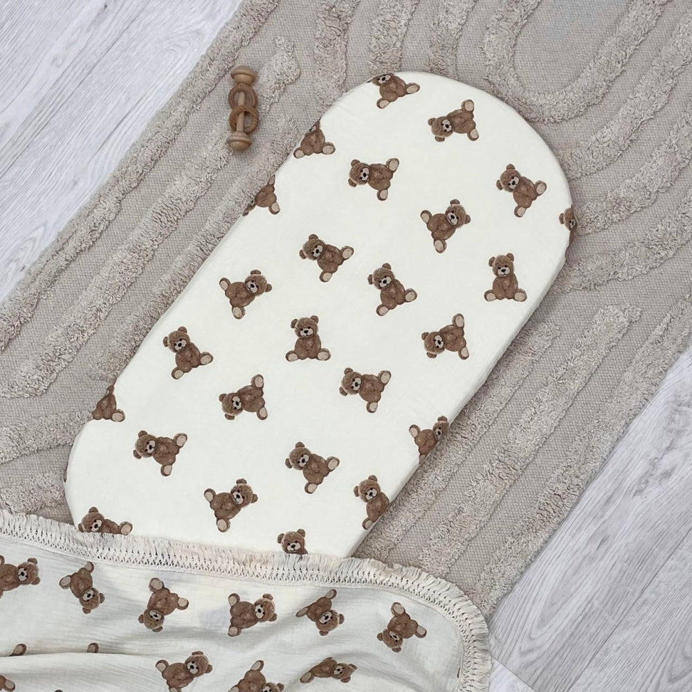 Mušelínová plachta do kočíka Teddy – na mliečnom