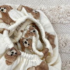 Mušelínová plachta do kočíka Teddy – na mliečnom