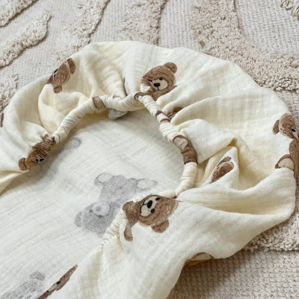 Mušelínová plachta do kočíka Teddy – na mliečnom