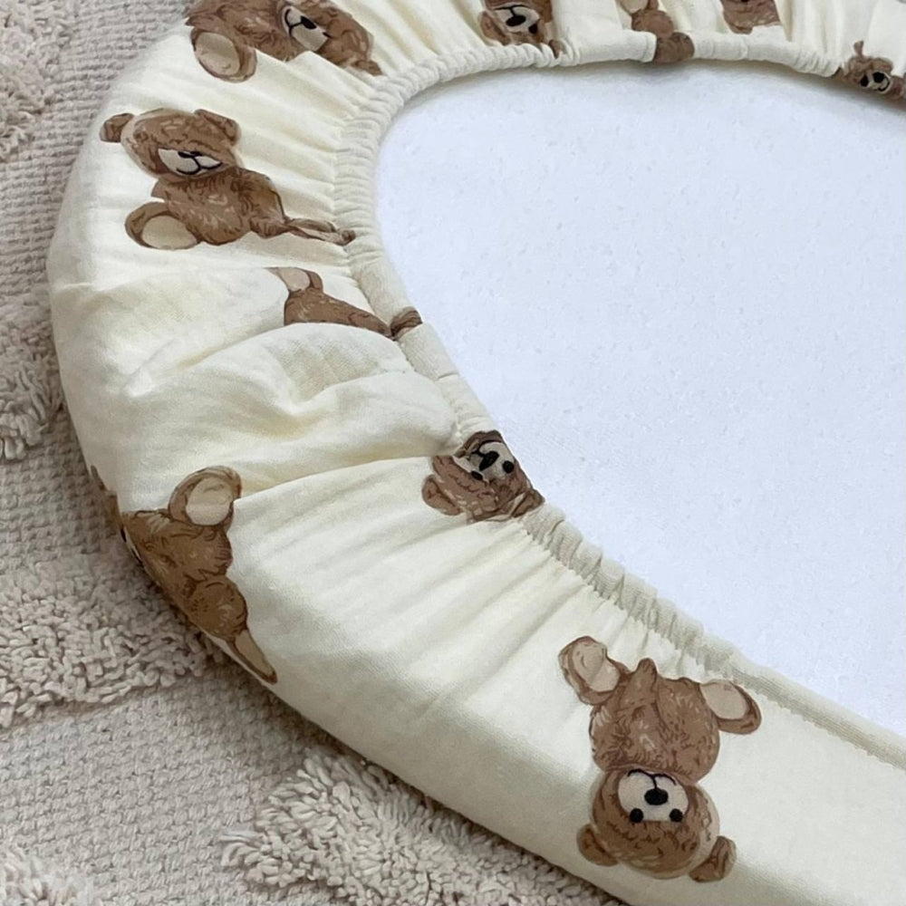 Mušelínová plachta do kočíka Teddy – na mliečnom