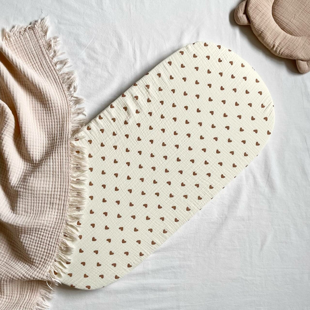 Mušelínová plachta do kočíka čokoládové srdiečka