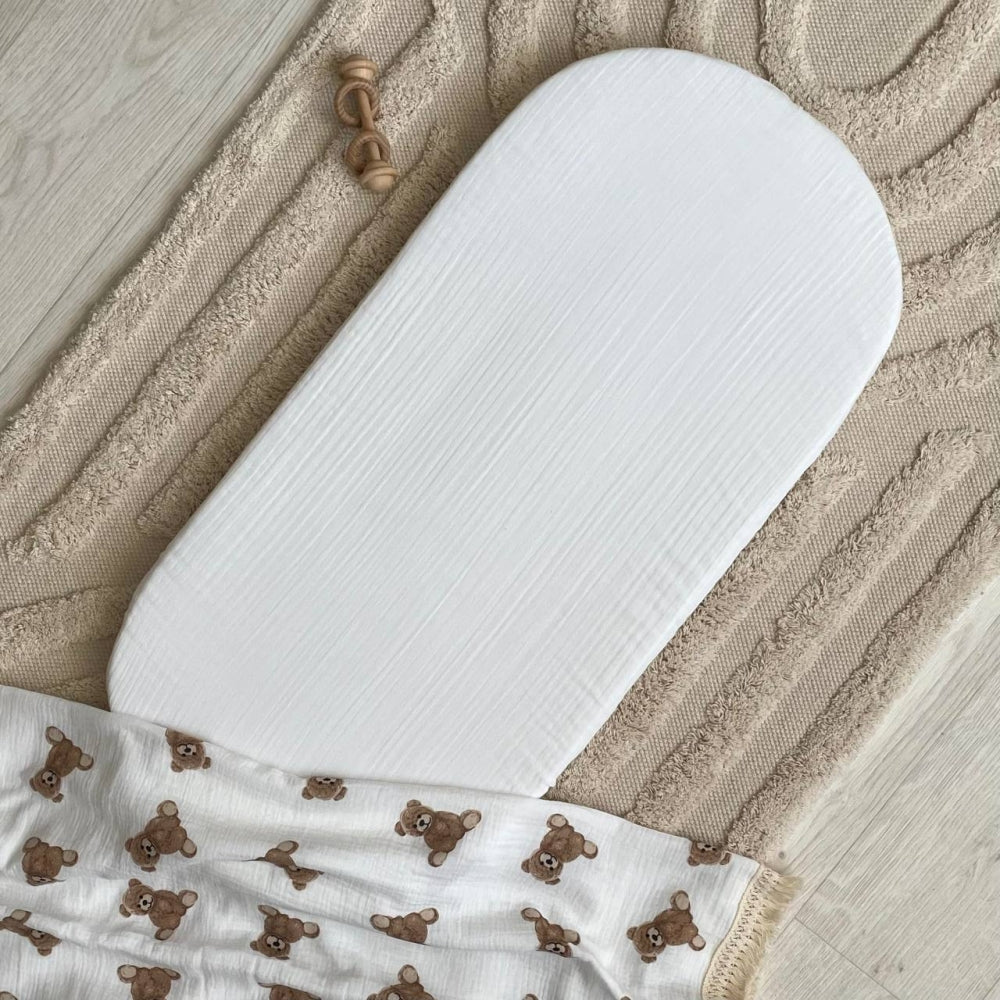 Mušelínová plachta do kočíka 45 × 80 cm – mliečna