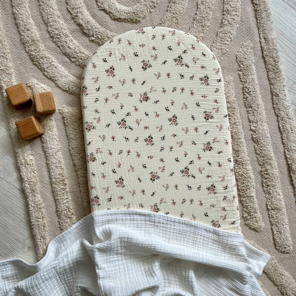 Mušelínová plachta do kočíka 45 × 80 cm – kríkové ruže