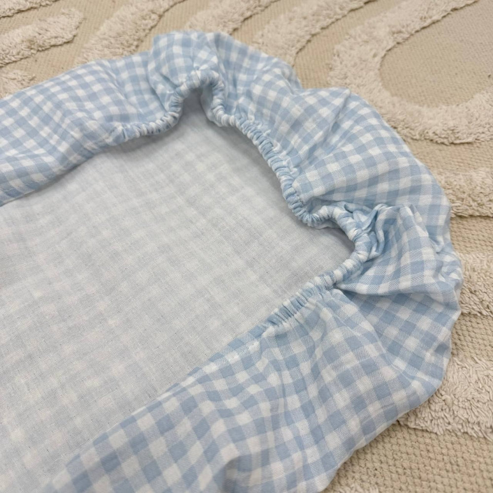 Mušelínová plachta do kočíka – klietka modrá
