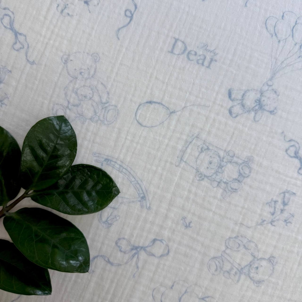 Mušelínová plachta do kočíka Baby Dear 45 × 80 cm – modrá