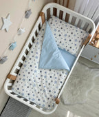 Detská posteľná súprava do postieľky Baby Dream Stars – modrá