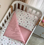 Detská posteľná súprava do postieľky Baby Dream Stars – púdrová