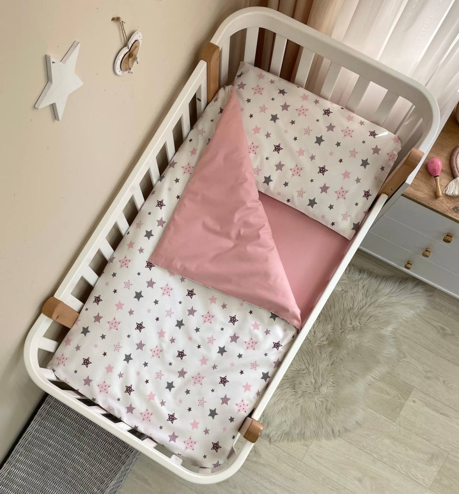 Detská posteľná súprava do postieľky Baby Dream Stars – púdrová