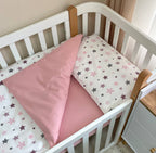 Detská posteľná súprava do postieľky Baby Dream Stars – púdrová