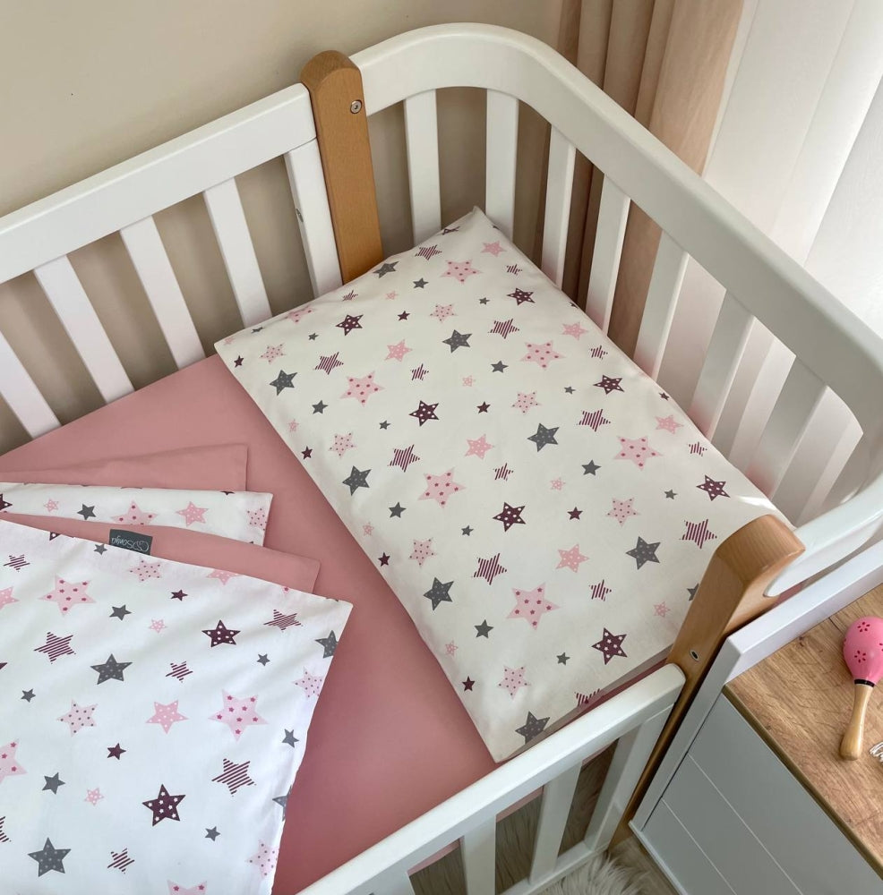 Detská posteľná súprava do postieľky Baby Dream Stars – púdrová
