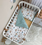 Detská posteľná súprava do postieľky Baby Dream – Levy s dúhami – mätová
