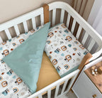 Detská posteľná súprava do postieľky Baby Dream – Levy s dúhami – mätová