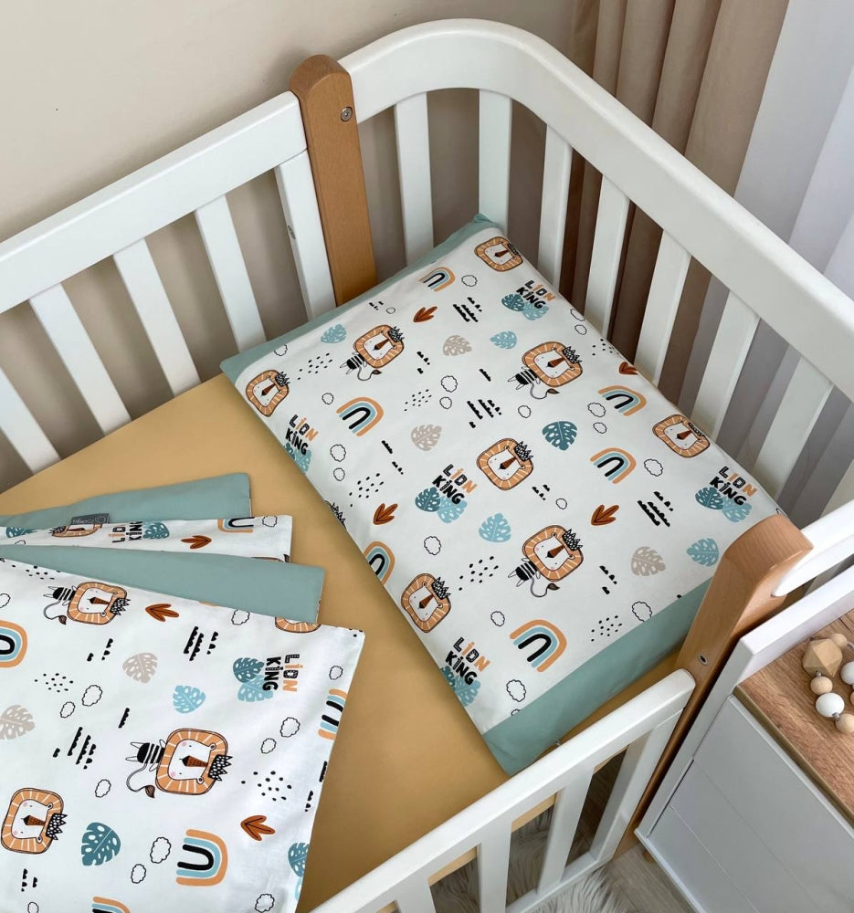 Detská posteľná súprava do postieľky Baby Dream – Levy s dúhami – mätová