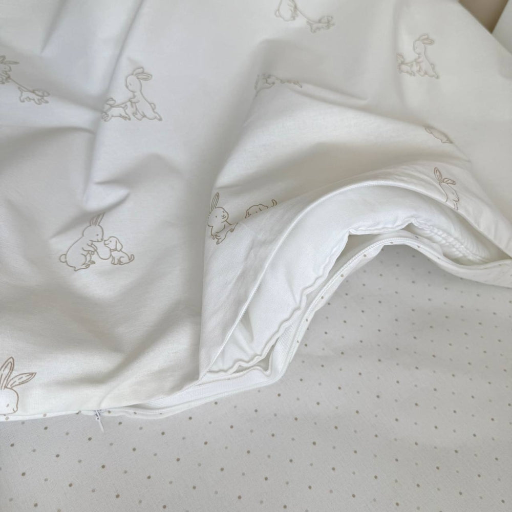 Detská posteľná súprava do postieľky Baby Dream – Zajačik so psíkom béžová