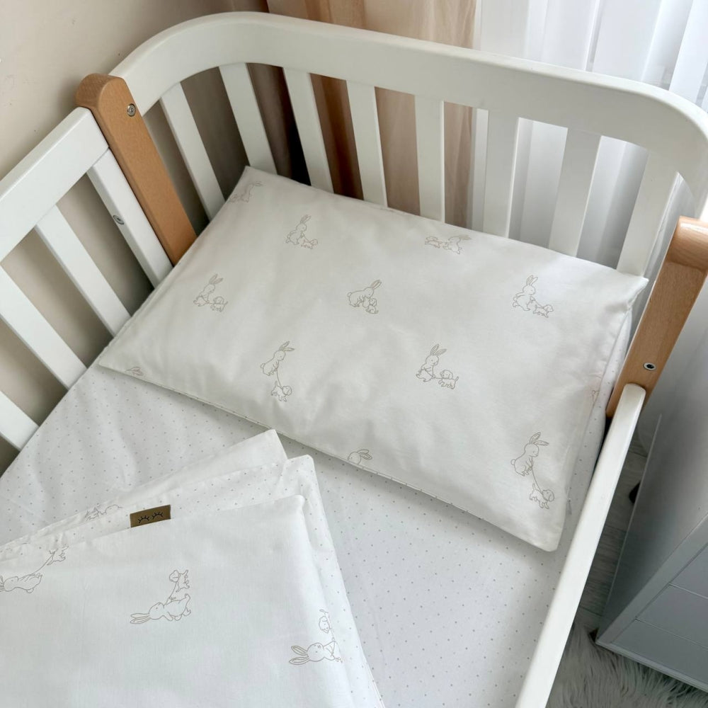 Detská posteľná súprava do postieľky Baby Dream – Zajačik so psíkom béžová