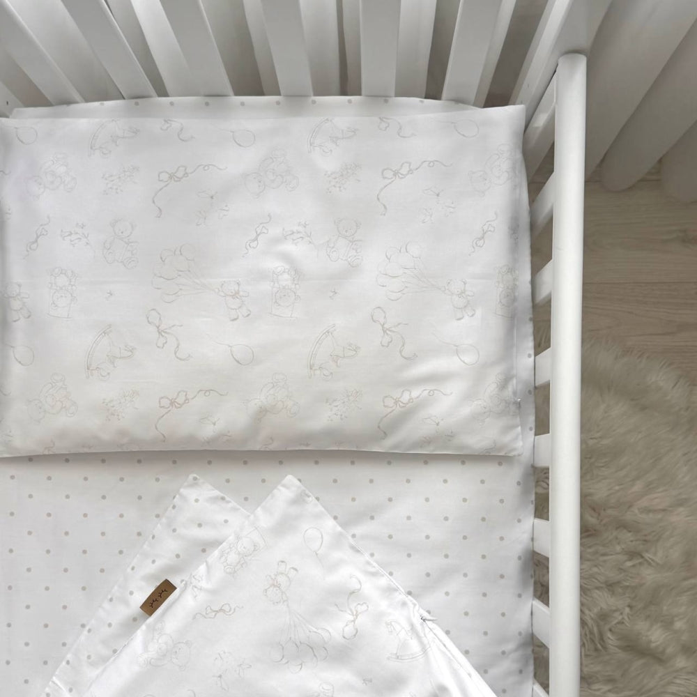 Náhradná saténová posteľná súprava Baby Dear – béžová