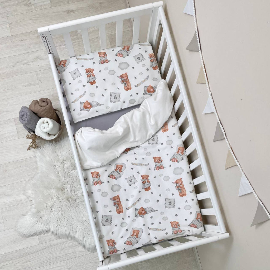 Flanelová posteľná súprava do postieľky Teddy – so zajačikom
