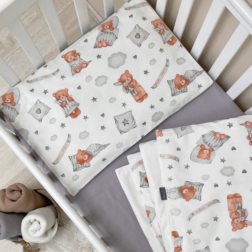 Flanelová posteľná súprava do postieľky Teddy – so zajačikom