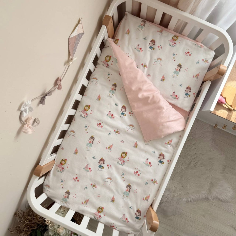 Flanelová posteľná súprava do postieľky Princezné