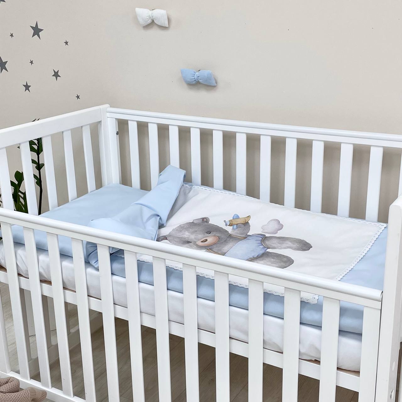 Detská posteľná súprava do postieľky Kids Toys – Medvedík chlapček