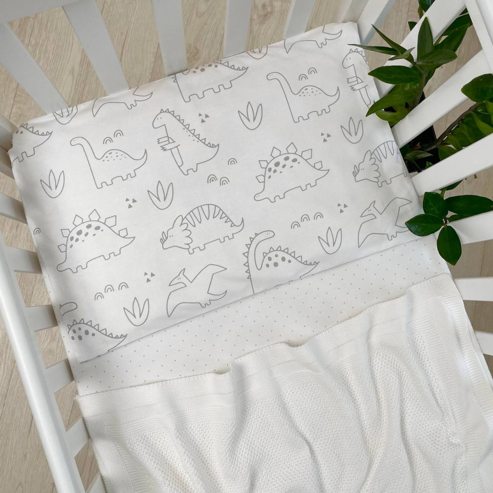 Obliečka na vankúš 40 × 60 cm Dino na bielej