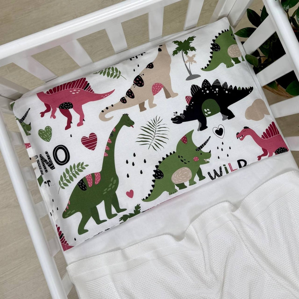 Obliečka na vankúš 40 × 60 cm Dino na bielej