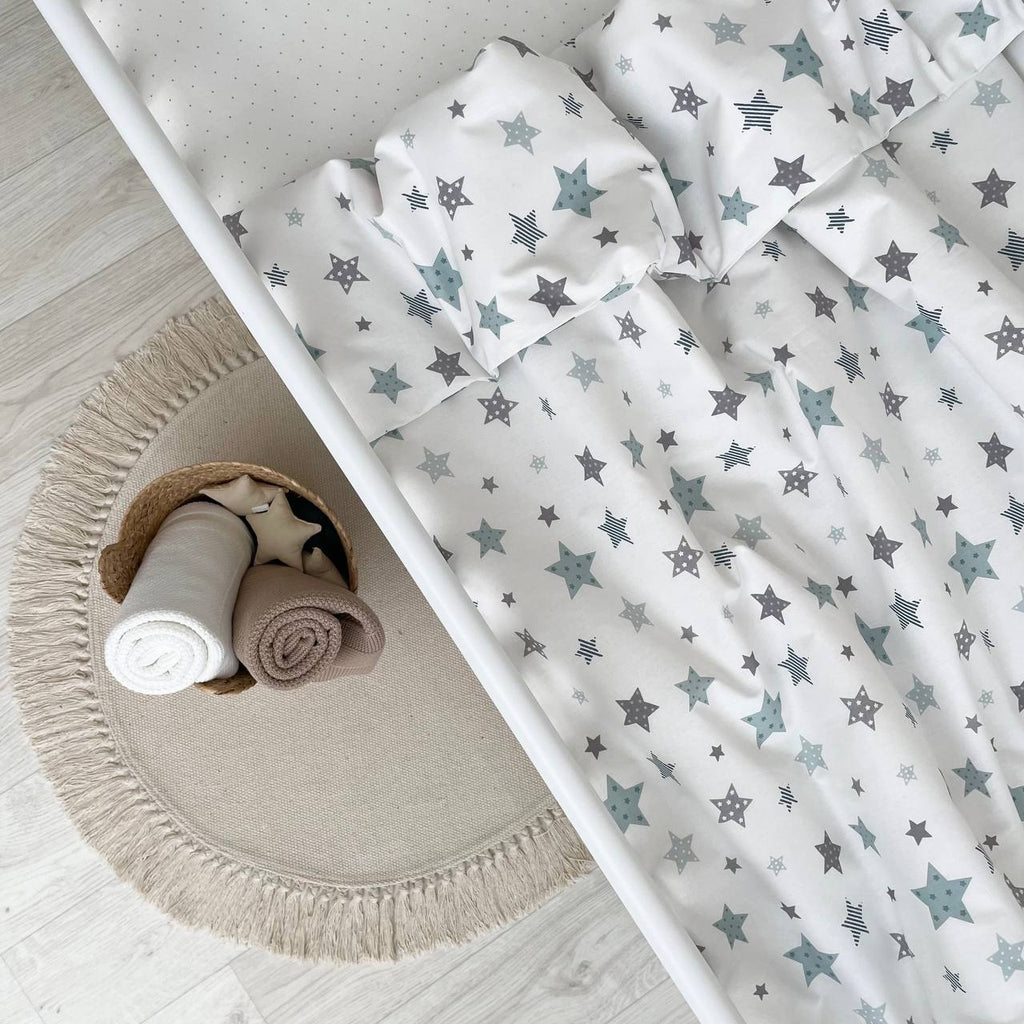 Obliečka na paplón do postieľky 90 × 110 cm Stars mätová