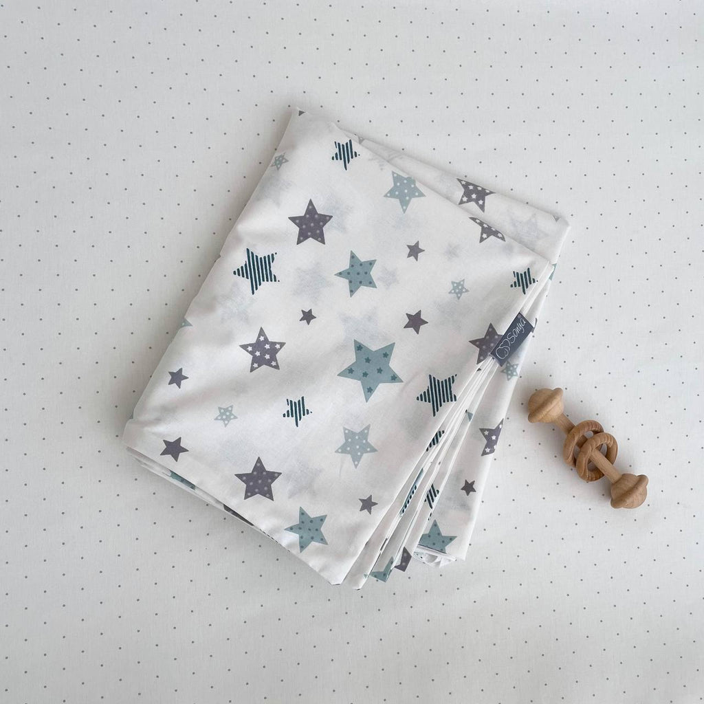 Obliečka na paplón do postieľky 90 × 110 cm Stars mätová