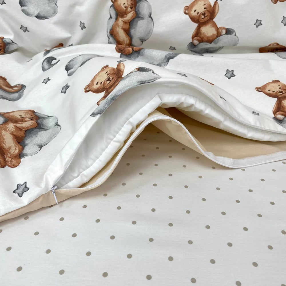 Bavlnená posteľná súprava do postieľky Baby Mix – Teddy béžová