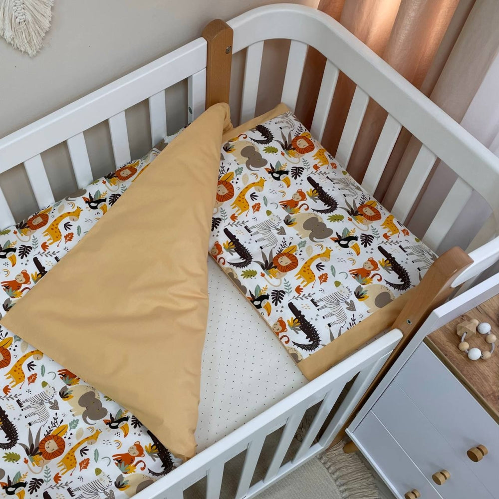 Bavlnená posteľná súprava do postieľky Baby Mix – Africké zvieratká