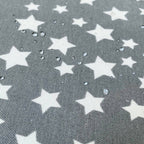 Nepremokavá plachta do kočíka hviezdy biele na grafitovom
