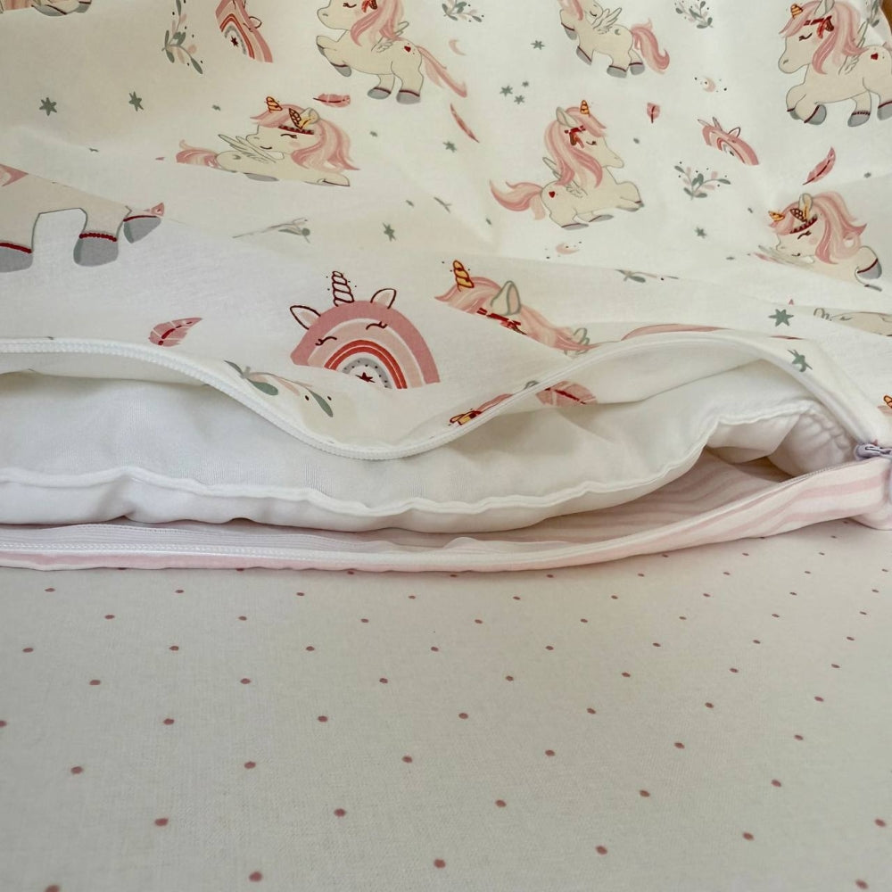 Bavlnená posteľná súprava do postieľky Baby Mix – Jednorožce
